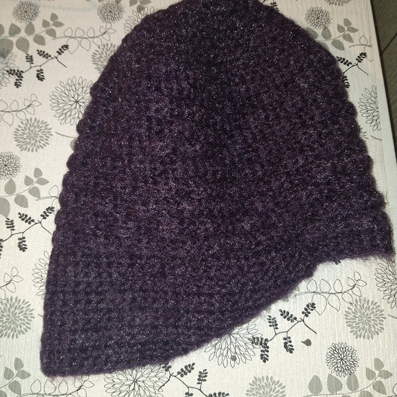 Handmade Purple Winter Hat one size - Picture 7 of 8